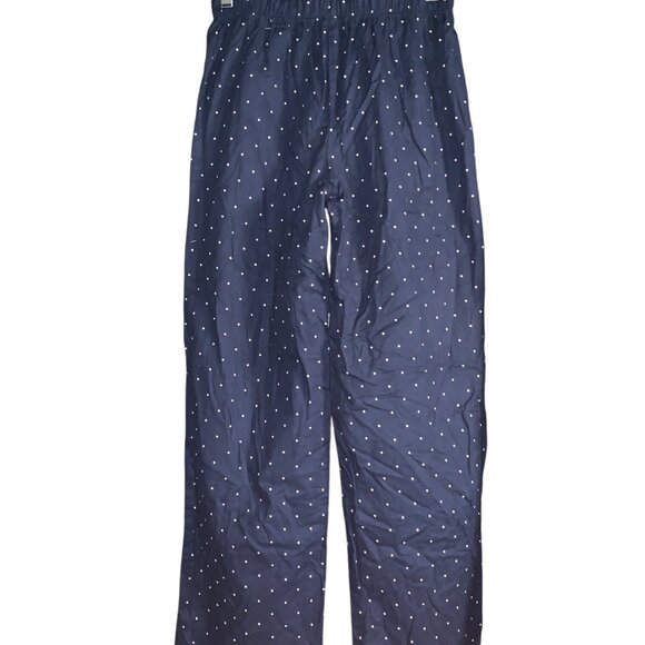 Auden Womens Navy Blue Polka Dot Wide-Leg Sleepwear Pants With Pockets Size XS - Picture 7 of 10